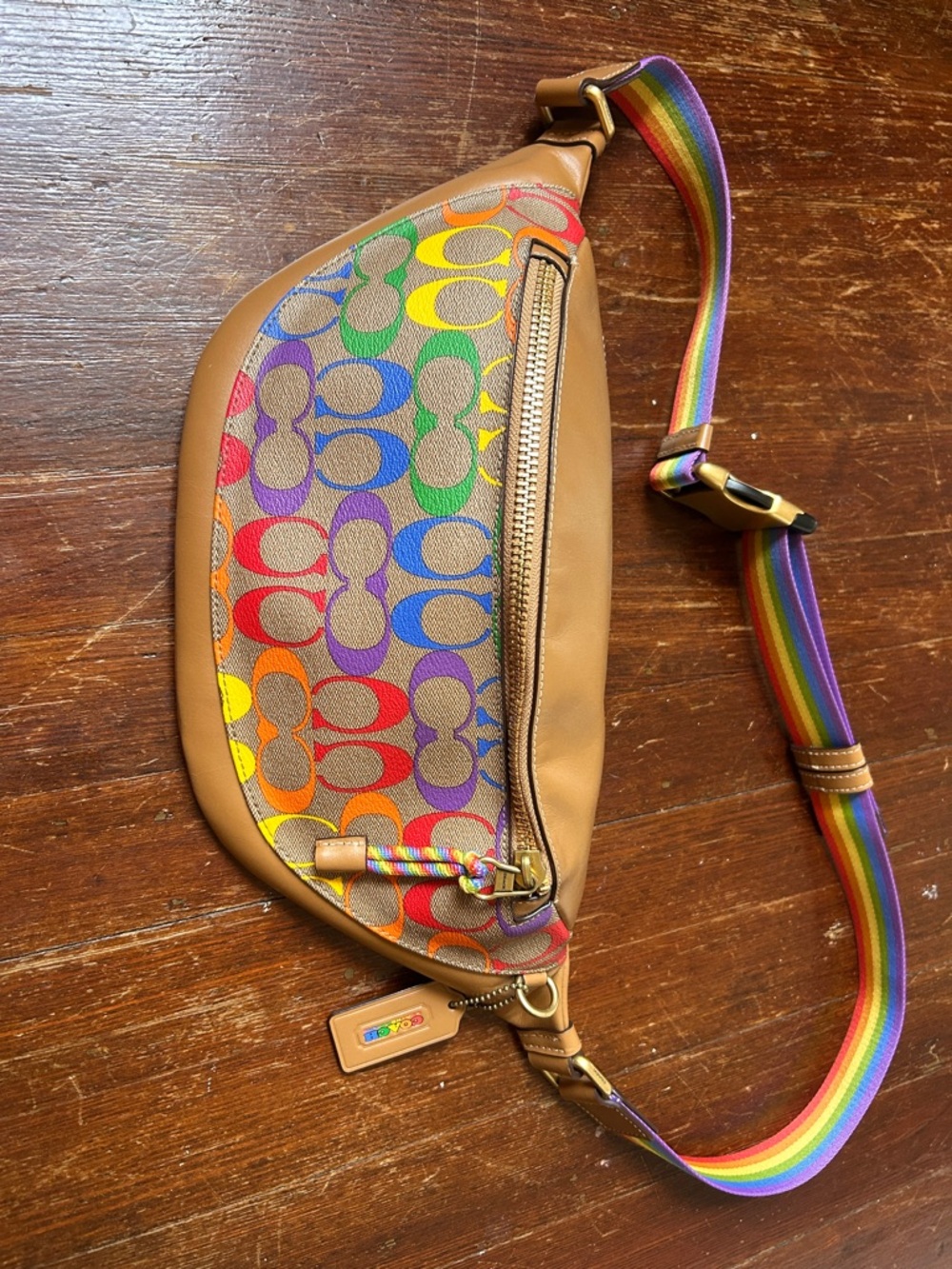 Never Used Coach Rainbow Charter Belt Bag 7 Fanny Pack!
